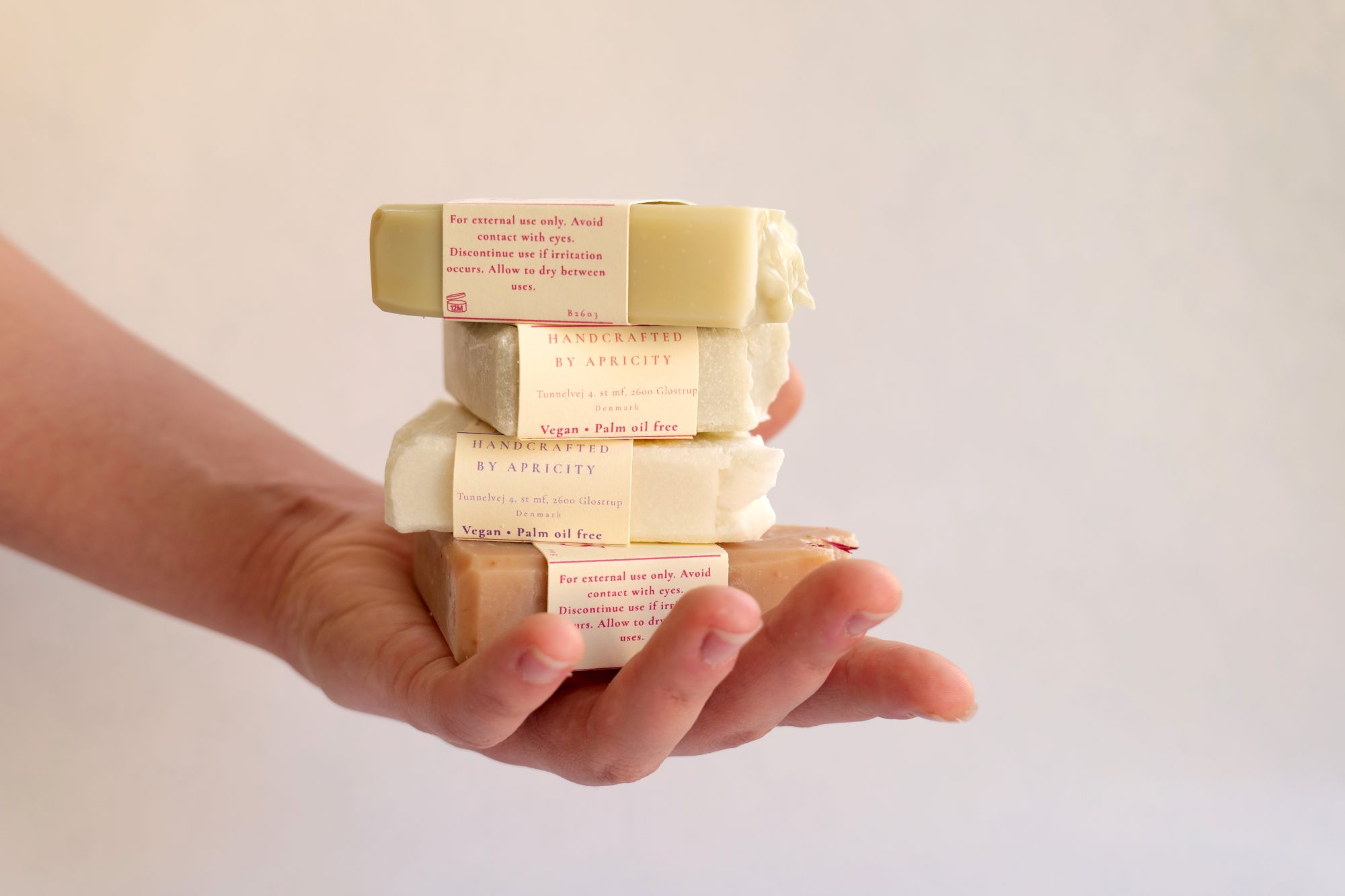 Home soap in a hand